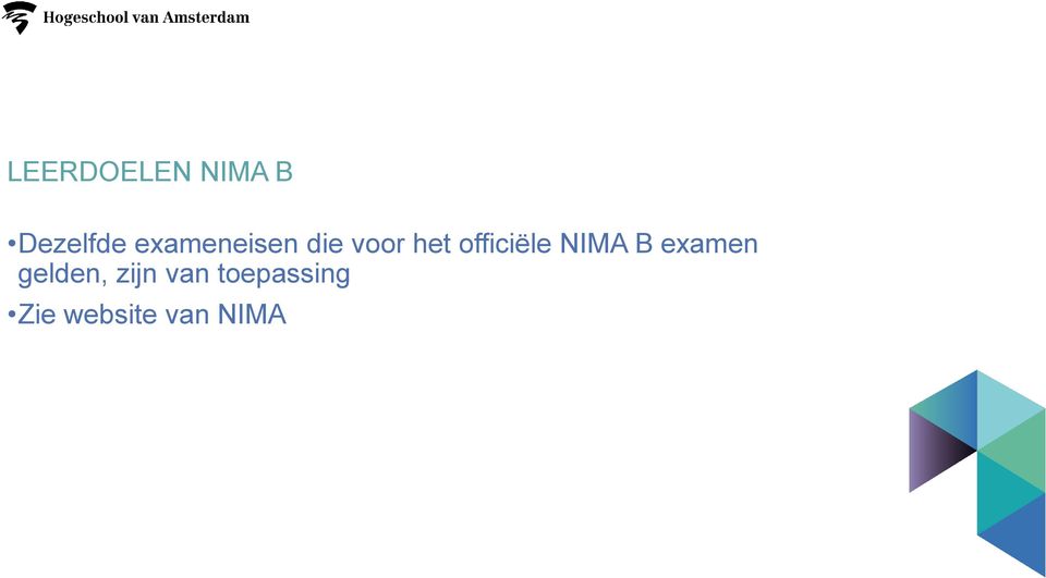 officiële NIMA B examen