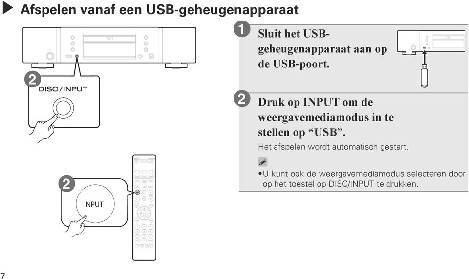 Het afspelen wordt automatisch gestart.