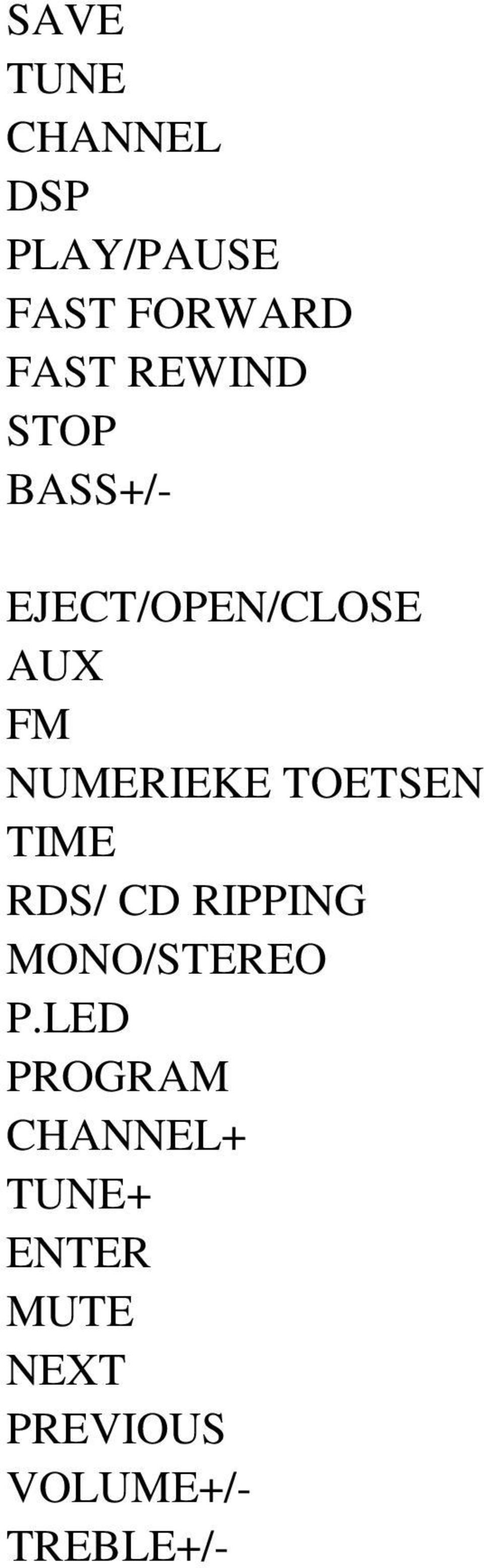 TOETSEN TIME RDS/ CD RIPPING MONO/STEREO P.