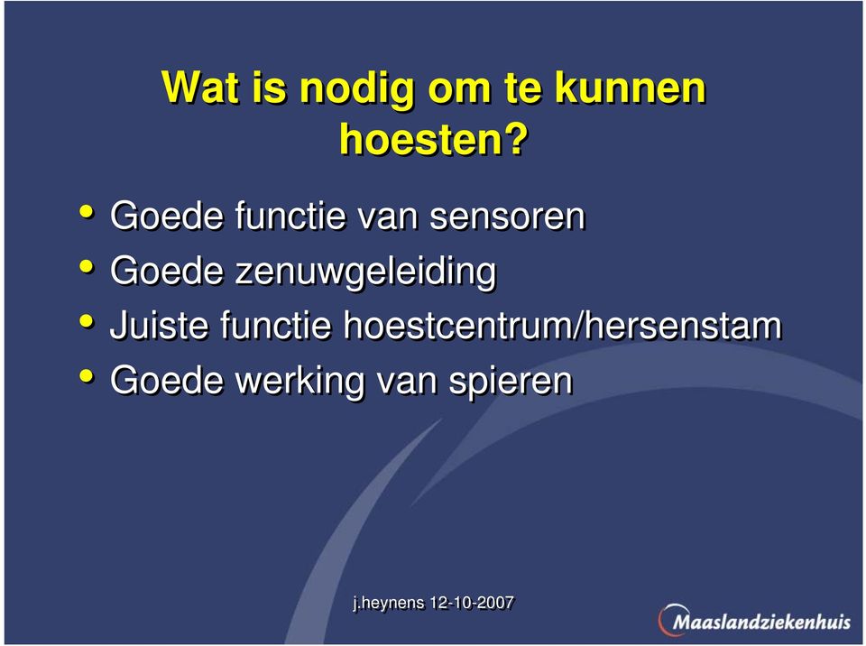 zenuwgeleiding Juiste functie