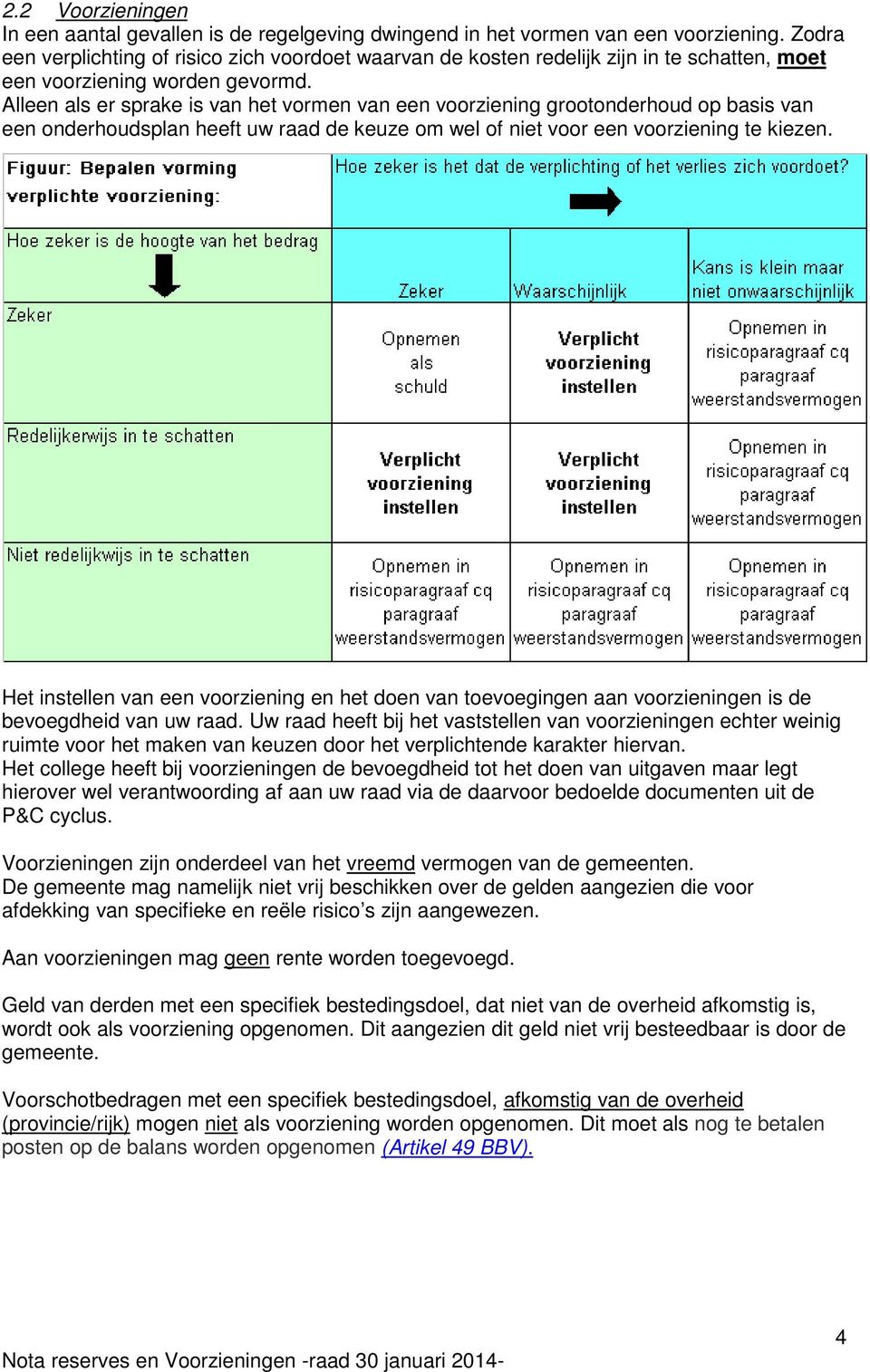 Alleen als er sprake is van het vormen van een voorziening grootonderhoud op basis van een onderhoudsplan heeft uw raad de keuze om wel of niet voor een voorziening te kiezen.