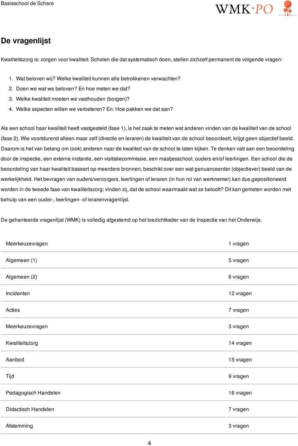 En: Hoe pakken we dat aan? Als een school haar kwaliteit heeft vastgesteld (fase 1), is het zaak te meten wat anderen vinden van de kwaliteit van de school (fase 2).