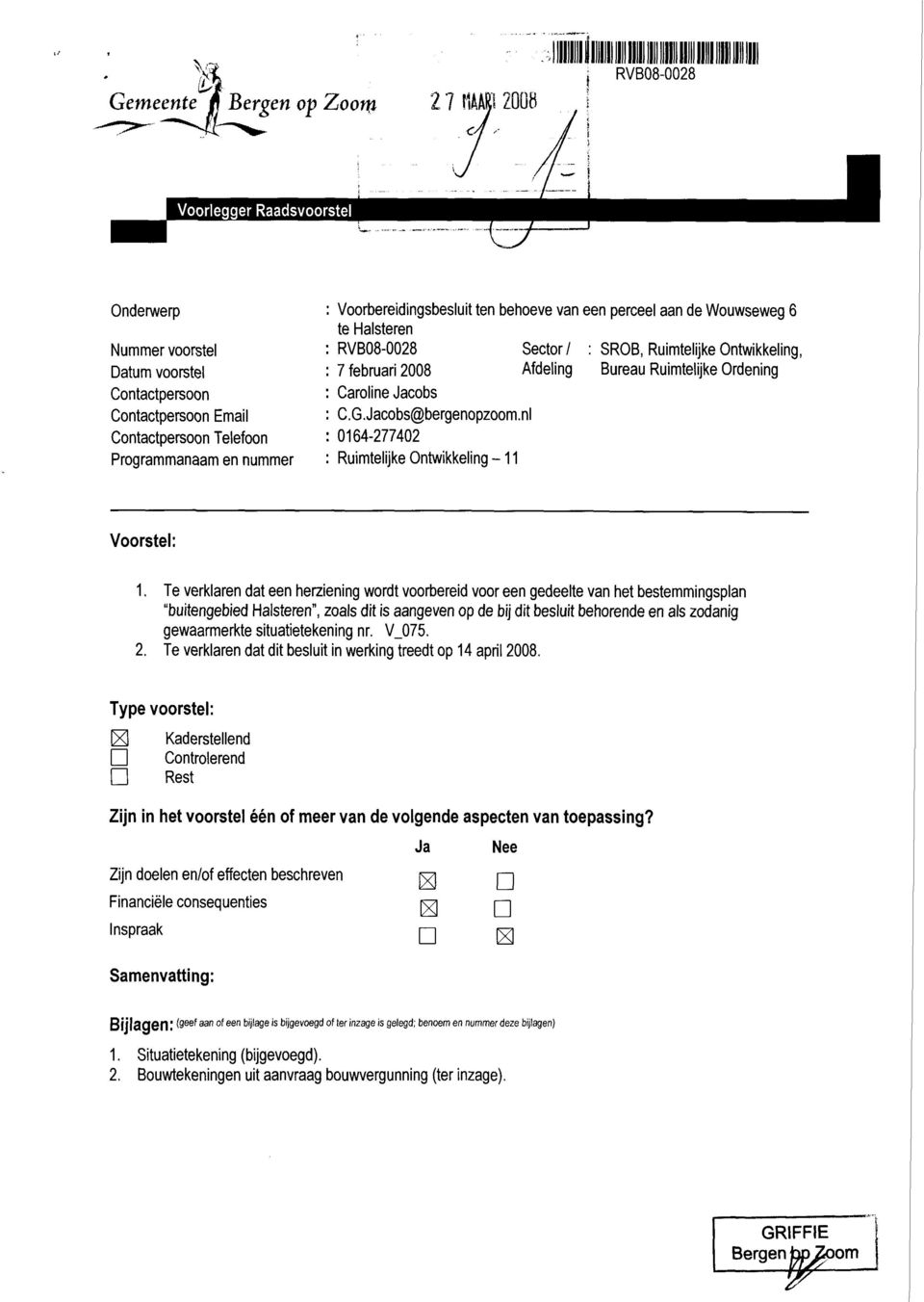 nl : 0164-277402 : Ruimtelijke Ontwikkeling -11 Vrstel: 1.