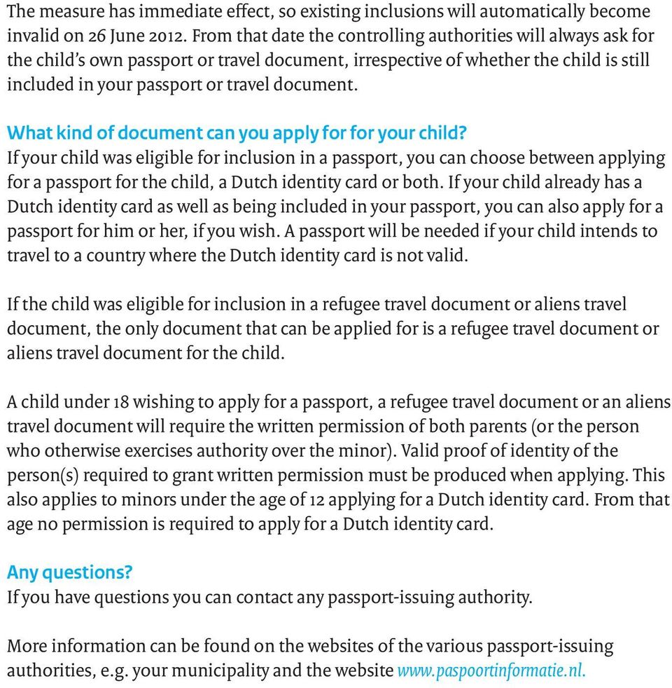 What kind of document can you apply for for your child?