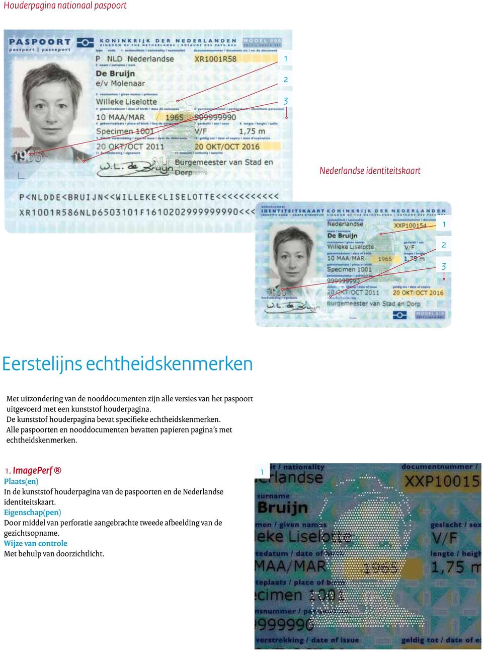 Alle paspoorten en nooddocumenten bevatten papieren pagina s met echtheidskenmerken. 1.