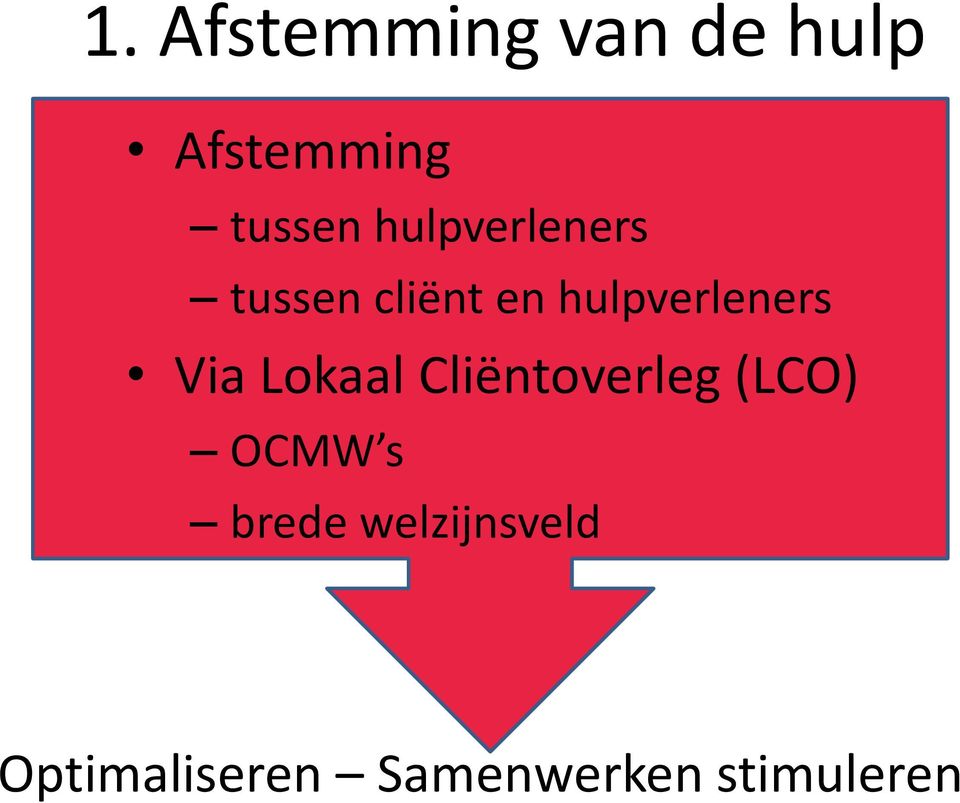 Via Lokaal Cliëntoverleg (LCO) OCMW s brede