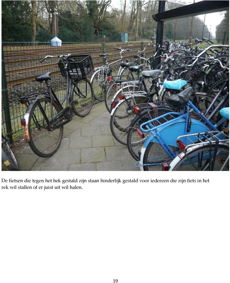 iedereen die zijn fiets in het rek