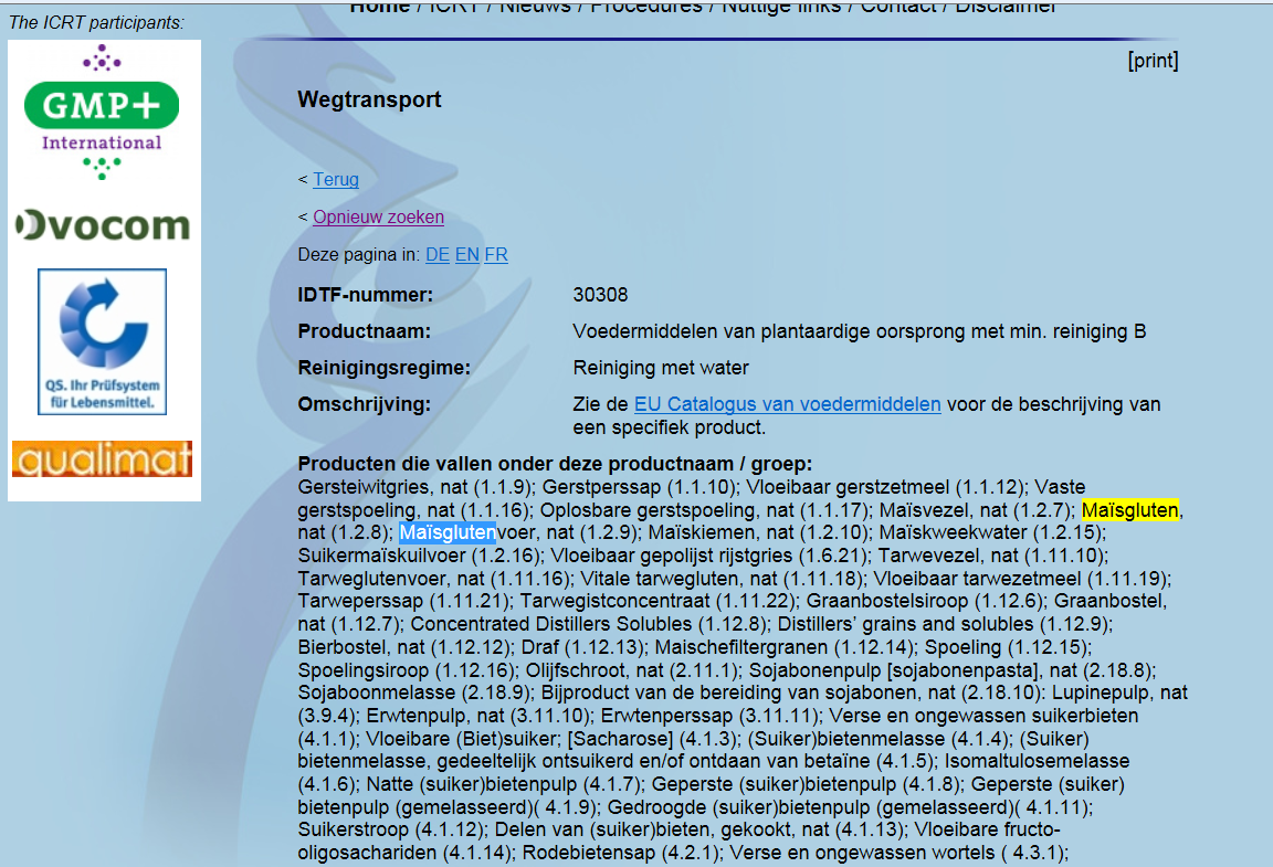 3.2 Zoeken binnen een productgroep Sommige producten zijn in de IDTF opgenomen als een productgroep. Dit houdt in dat meerdere producten onder één gezamenlijke productnaam vallen.