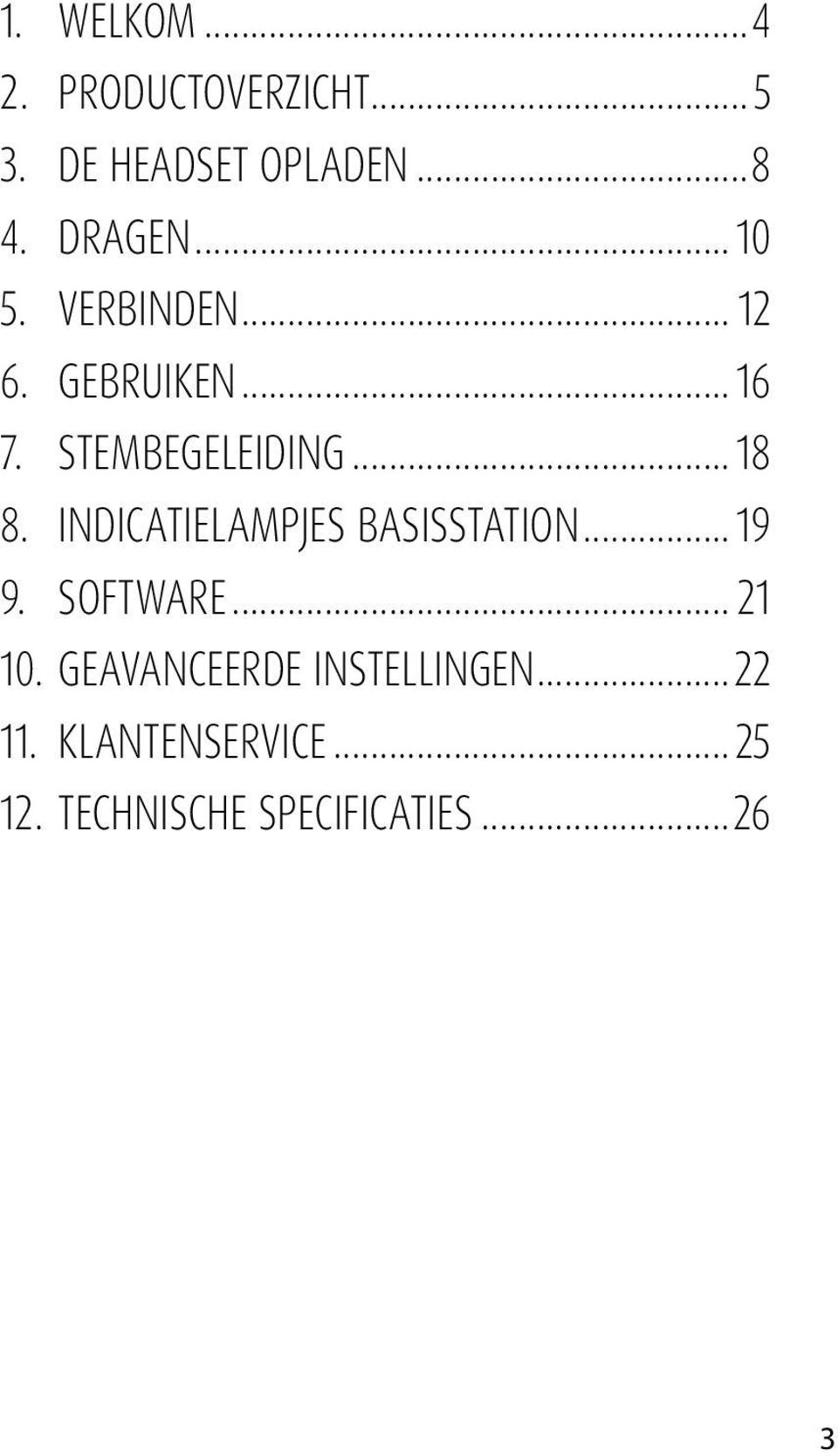 INDICATIELAMPJES BASISSTATION... 19 9. SOFTWARE... 21 10.