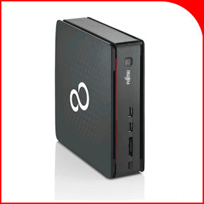 ESPRIMO Q520 mini PC Intel Core Core i3-4170t License - Windows 8.1 Pro 4GB DDR3 1600Mhz SSD SATA III 128 GB DVD SuperMul SATA Slot-in slim WLAN 802.