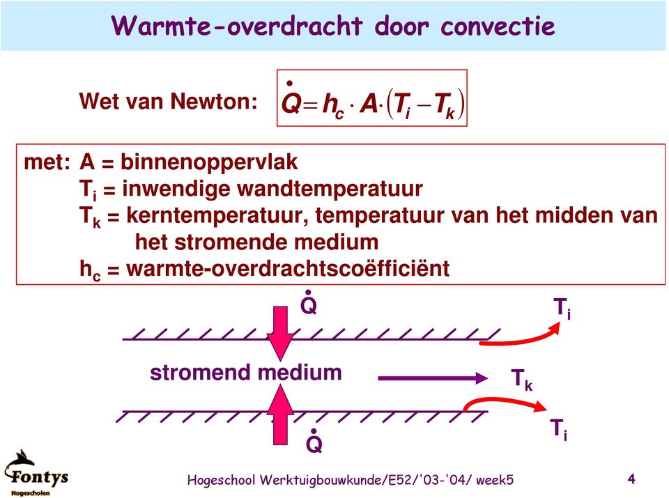 van het midden van het stromende medium h c warmte-overdrachtscoëfficiënt