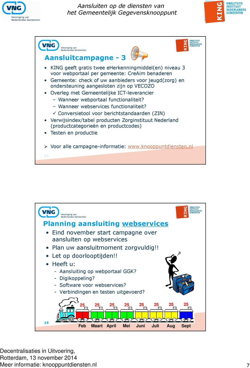 Conversietool voor berichtstandaarden (ZIN) Verwijsindex/tabel producten Zorginstituut Nederland (productcategorieën en productcodes) Testen en productie Voor alle campagne-informatie: www.