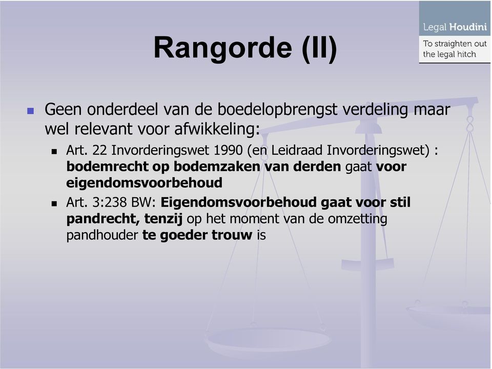 22 Invorderingswet 1990 (en Leidraad Invorderingswet) : bodemrecht op bodemzaken van