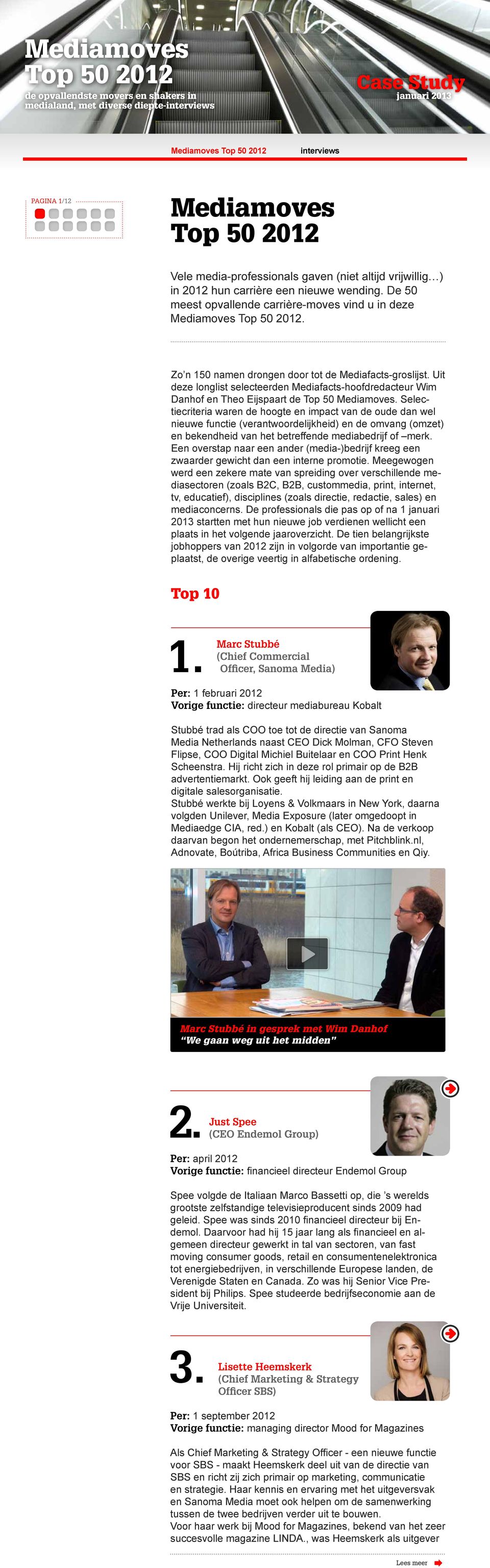Uit deze longlist selecteerden Mediafacts-hoofdredacteur Wim Danhof en Theo Eijspaart de Top 50 Mediamoves.