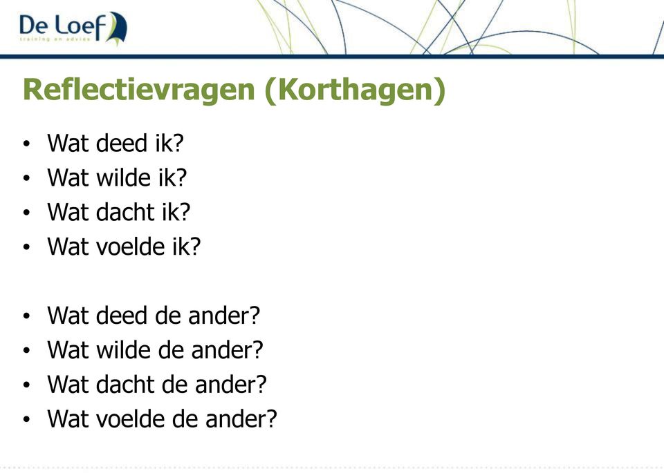 Wat voelde ik? Wat deed de ander?