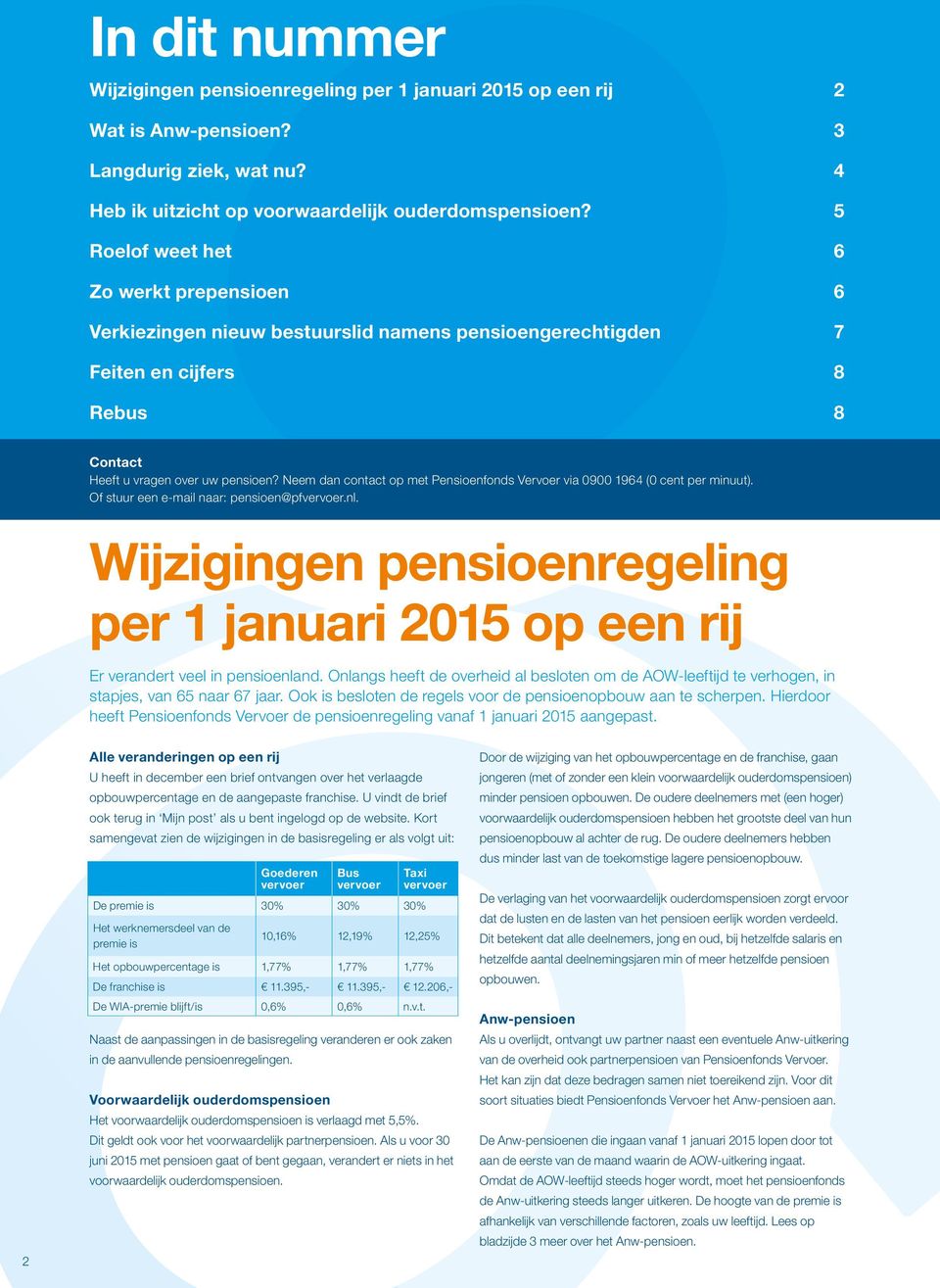 Neem dan contact op met Pensioenfonds Vervoer via 0900 1964 (0 cent per minuut). Of stuur een e-mail naar: pensioen@pfvervoer.nl.