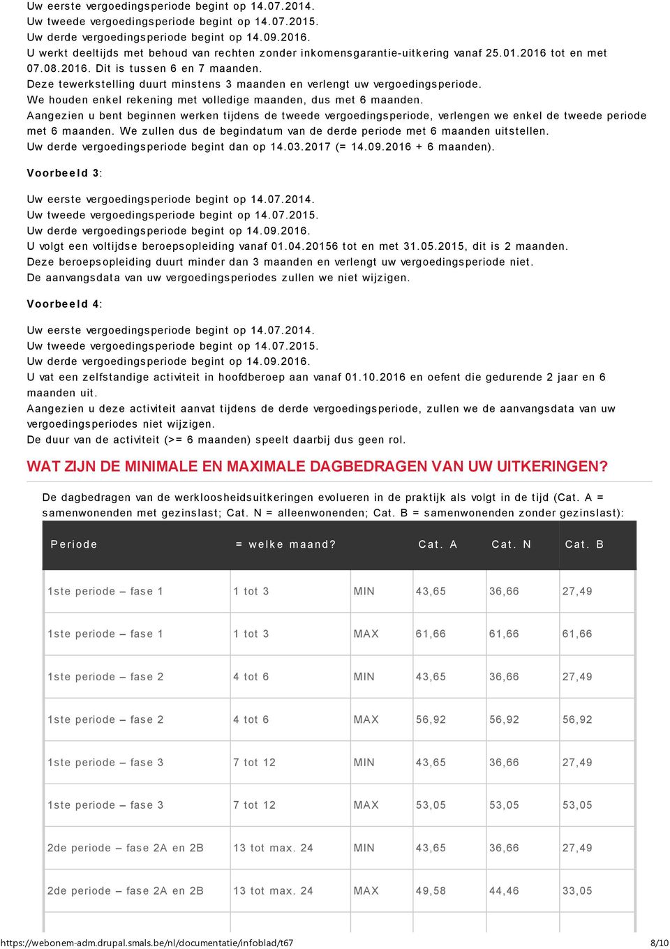 Dez e tewerk s telling duurt mins tens 3 maanden en verlengt uw vergoedings periode. W e houden enkel rekening met volledige maanden, dus met 6 maanden.