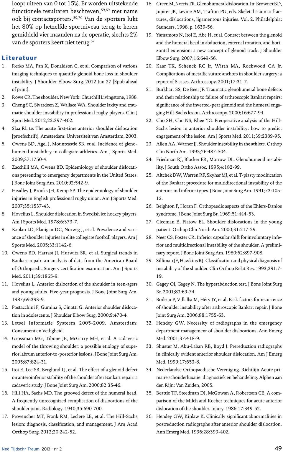 Rerko MA, Pan X, Donaldson C, et al. Comparison of various imaging techniques to quantify glenoid bone loss in shoulder instability. J Shoulder Elbow Surg. 2012 Jun 27 [Epub ahead of print]. 2. Rowe CR.