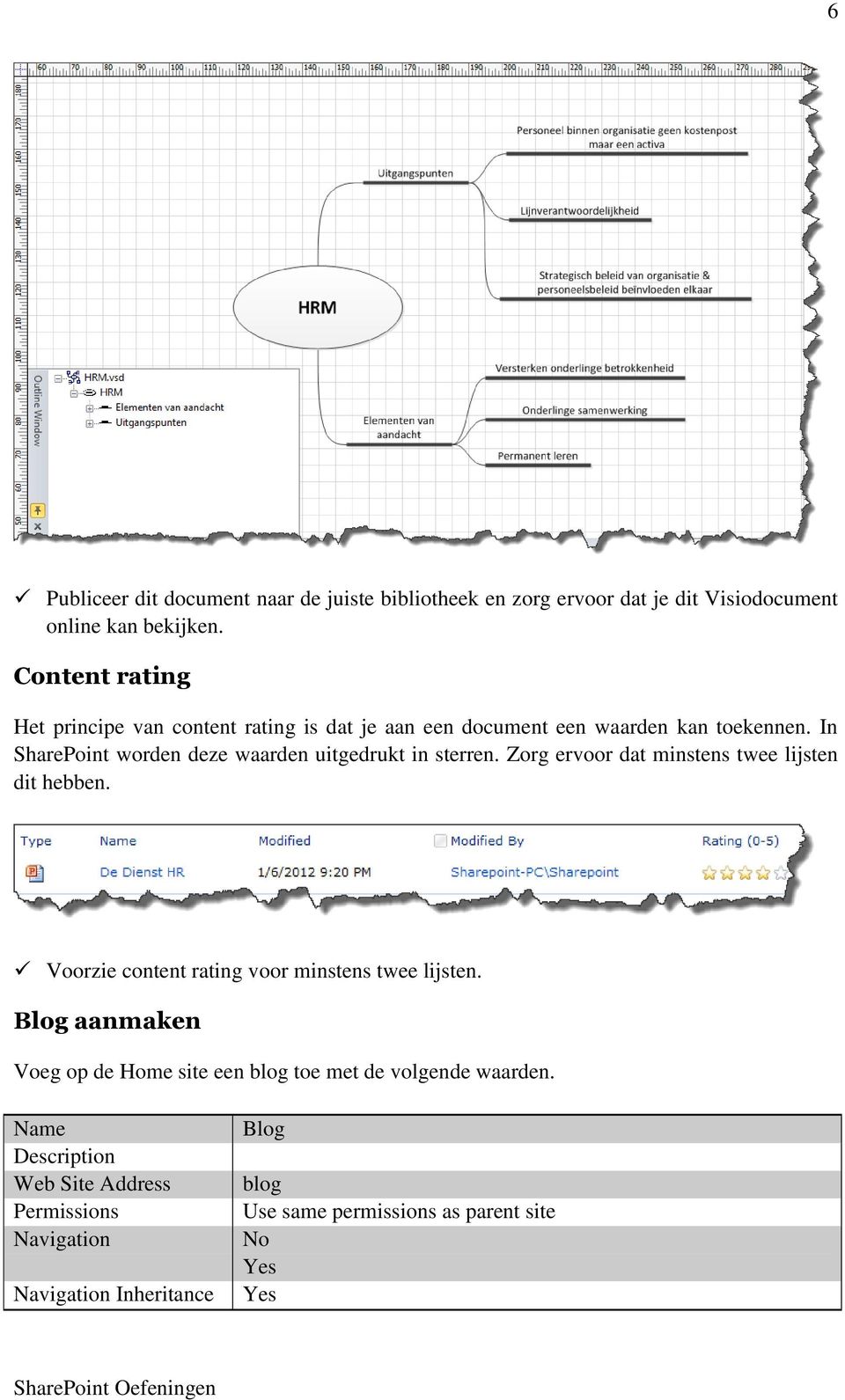 In SharePoint worden deze waarden uitgedrukt in sterren. Zorg ervoor dat minstens twee lijsten dit hebben.