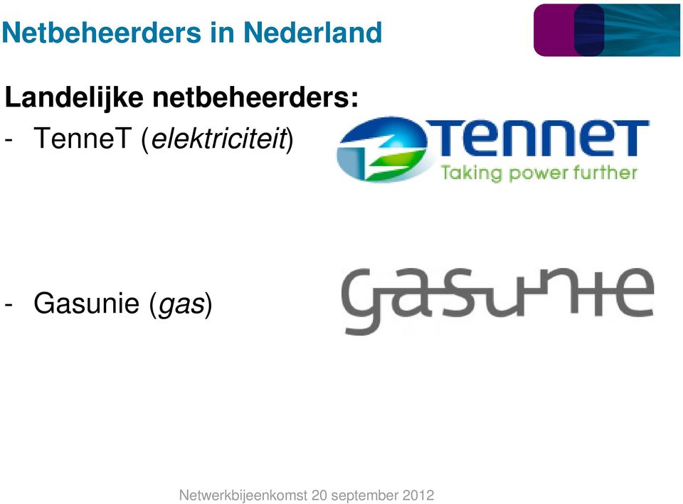 netbeheerders: - TenneT