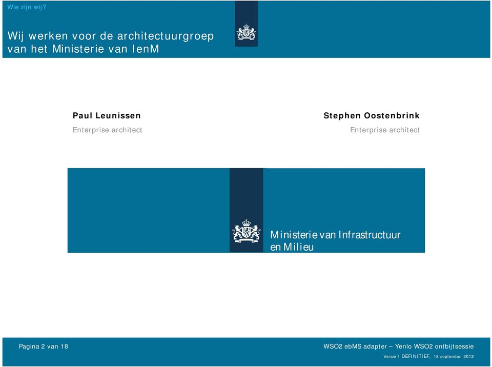 Ministerie van IenM Paul Leunissen Enterprise