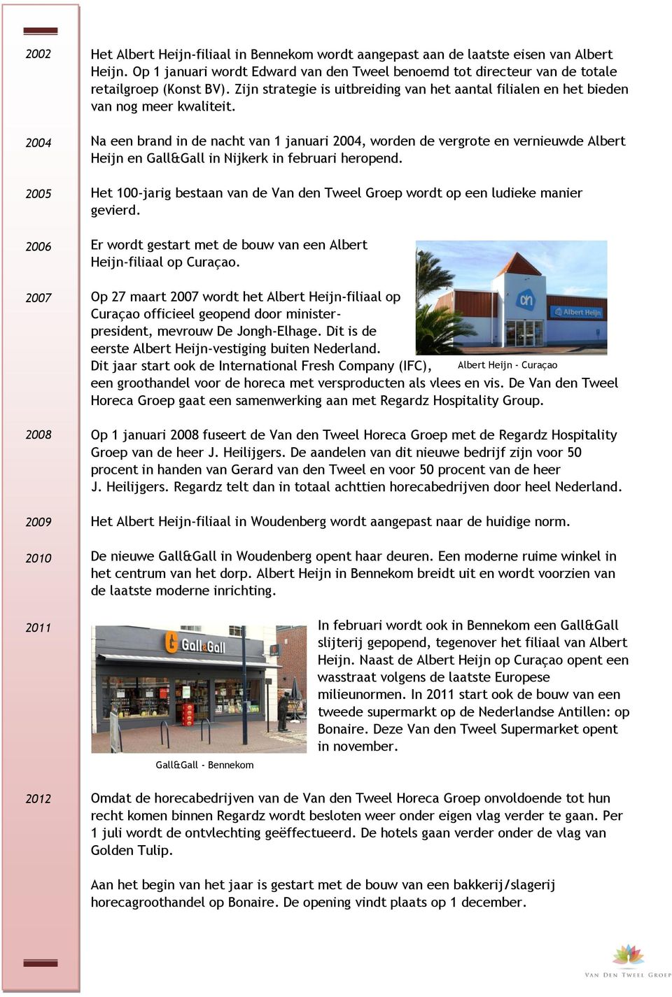 Na een brand in de nacht van 1 januari 2004, worden de vergrote en vernieuwde Albert Heijn en Gall&Gall in Nijkerk in februari heropend.