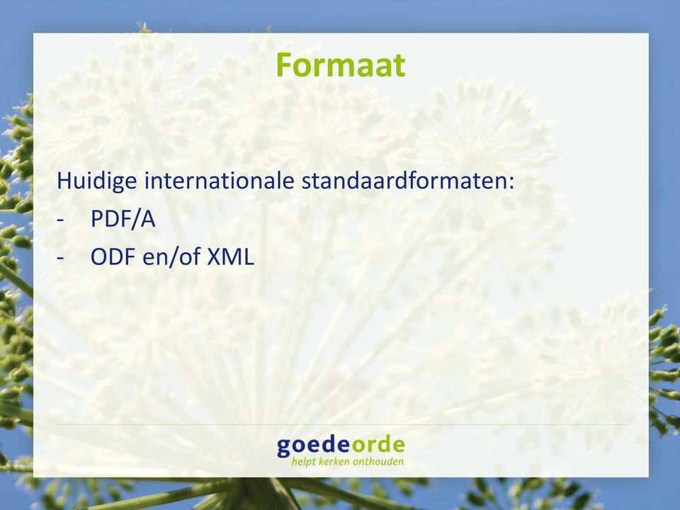 standaardformaten: