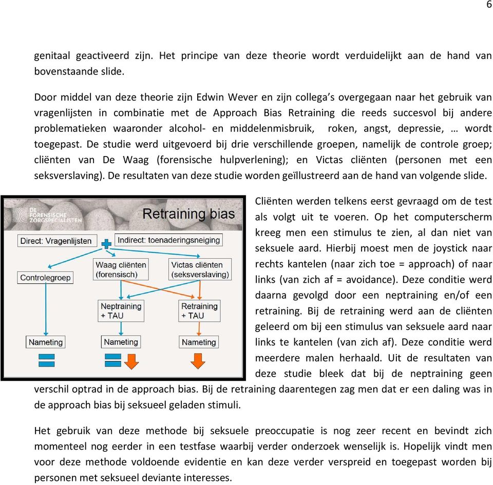 problematieken waaronder alcohol- en middelenmisbruik, roken, angst, depressie, wordt toegepast.