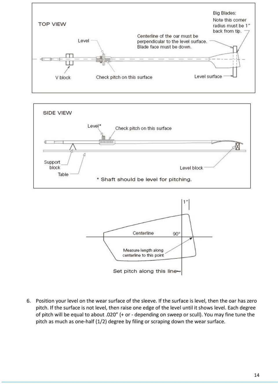 If the surface is not level, then raise one edge of the level until it shows level.