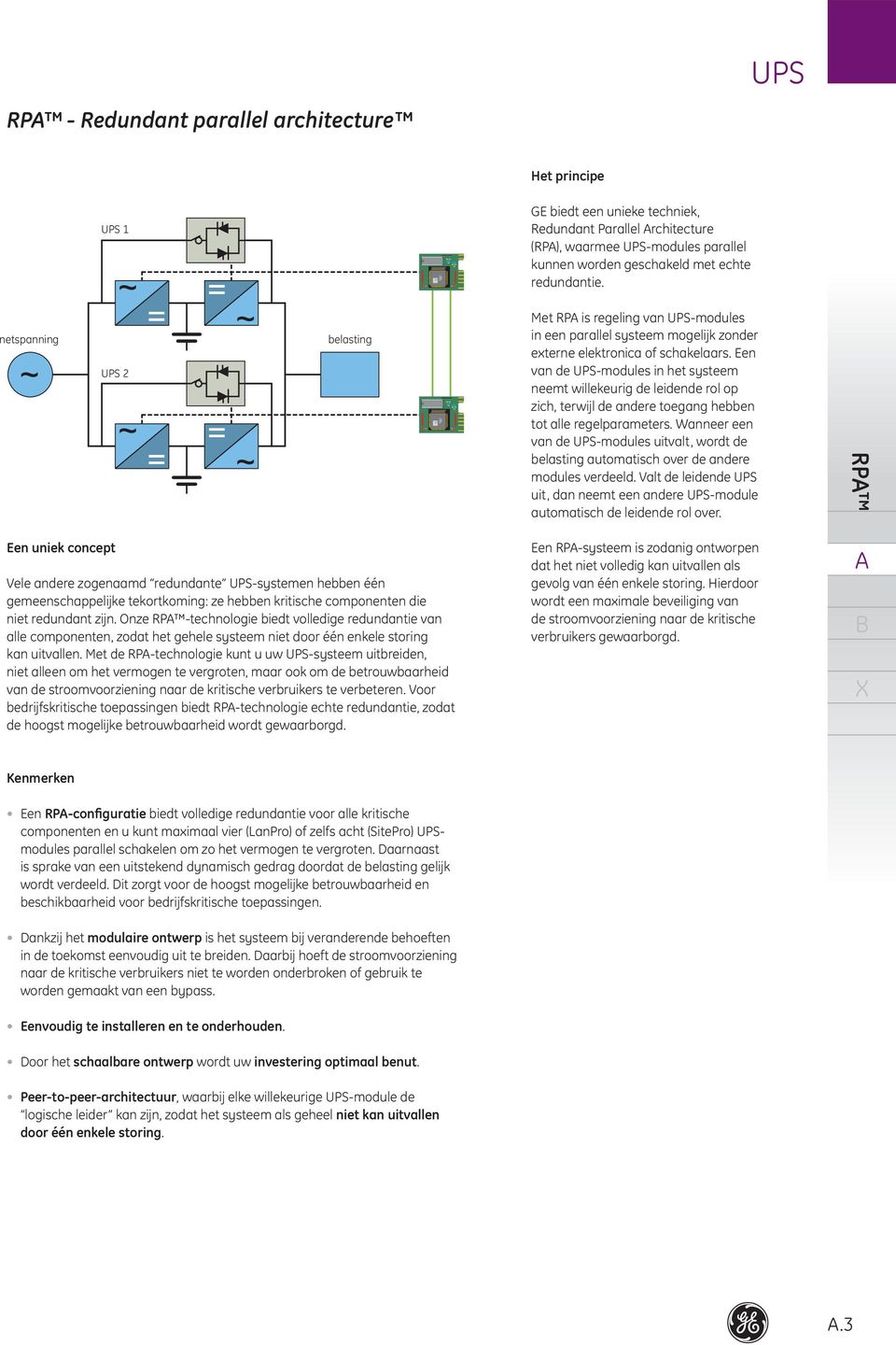 Een van de modules in het systeem neemt willekeurig de leidende rol op zich, terwijl de andere toegang hebben tot alle regelparameters.