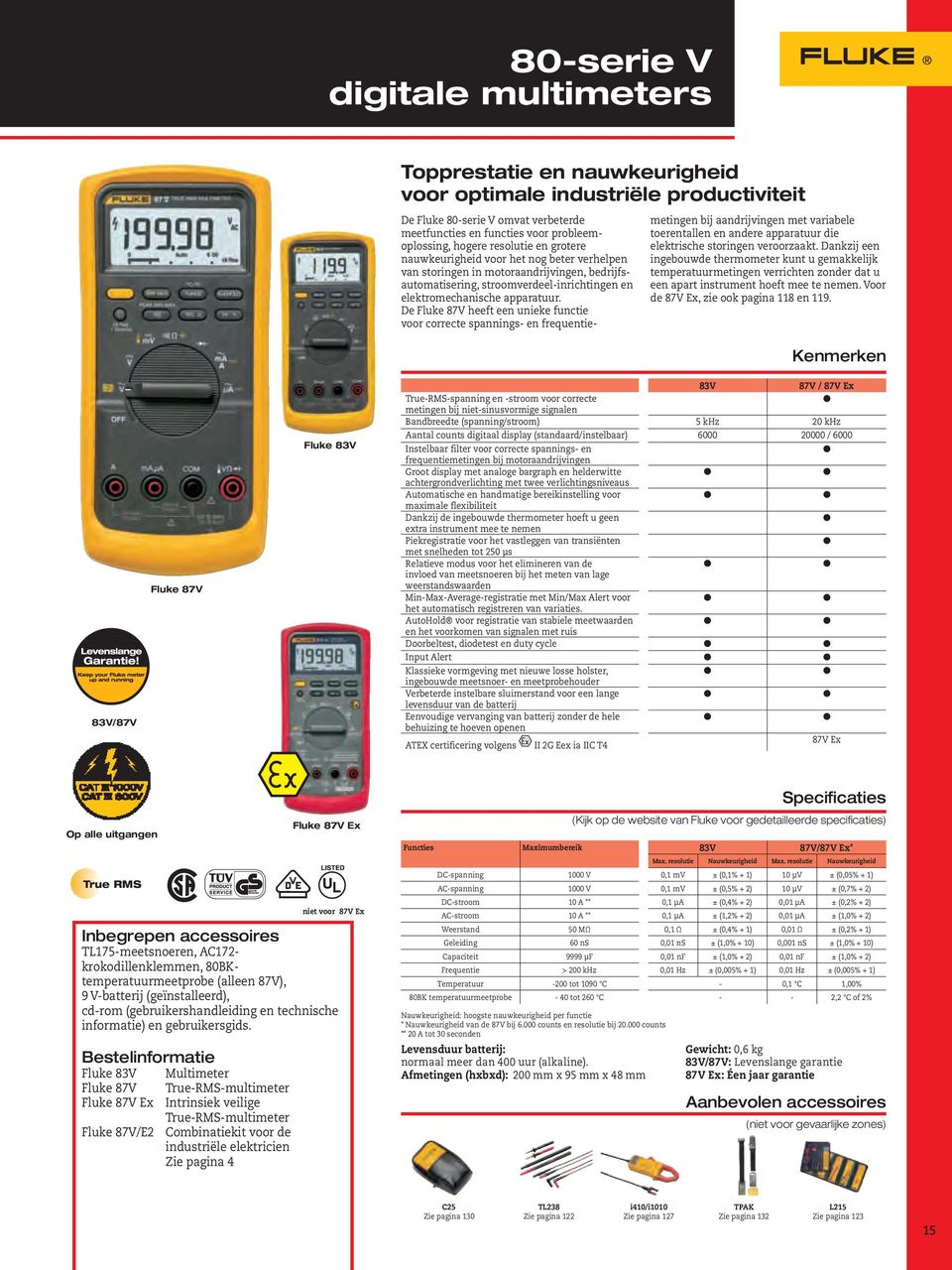 De Fluke 87V heeft een unieke functie voor correcte spannings- en frequentiemetingen bij aandrijvingen met variabele toerentallen en andere apparatuur die elektrische storingen veroorzaakt.