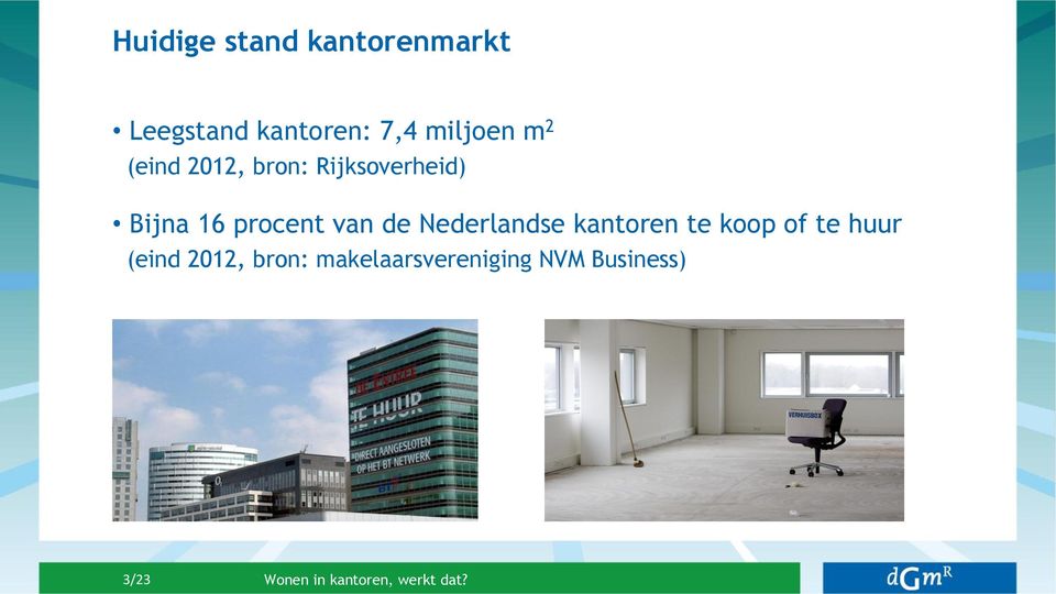 Nederlandse kantoren te koop of te huur (eind 2012, bron: