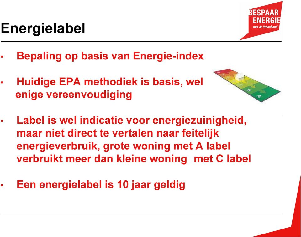 maar niet direct te vertalen naar feitelijk energieverbruik, grote woning met A