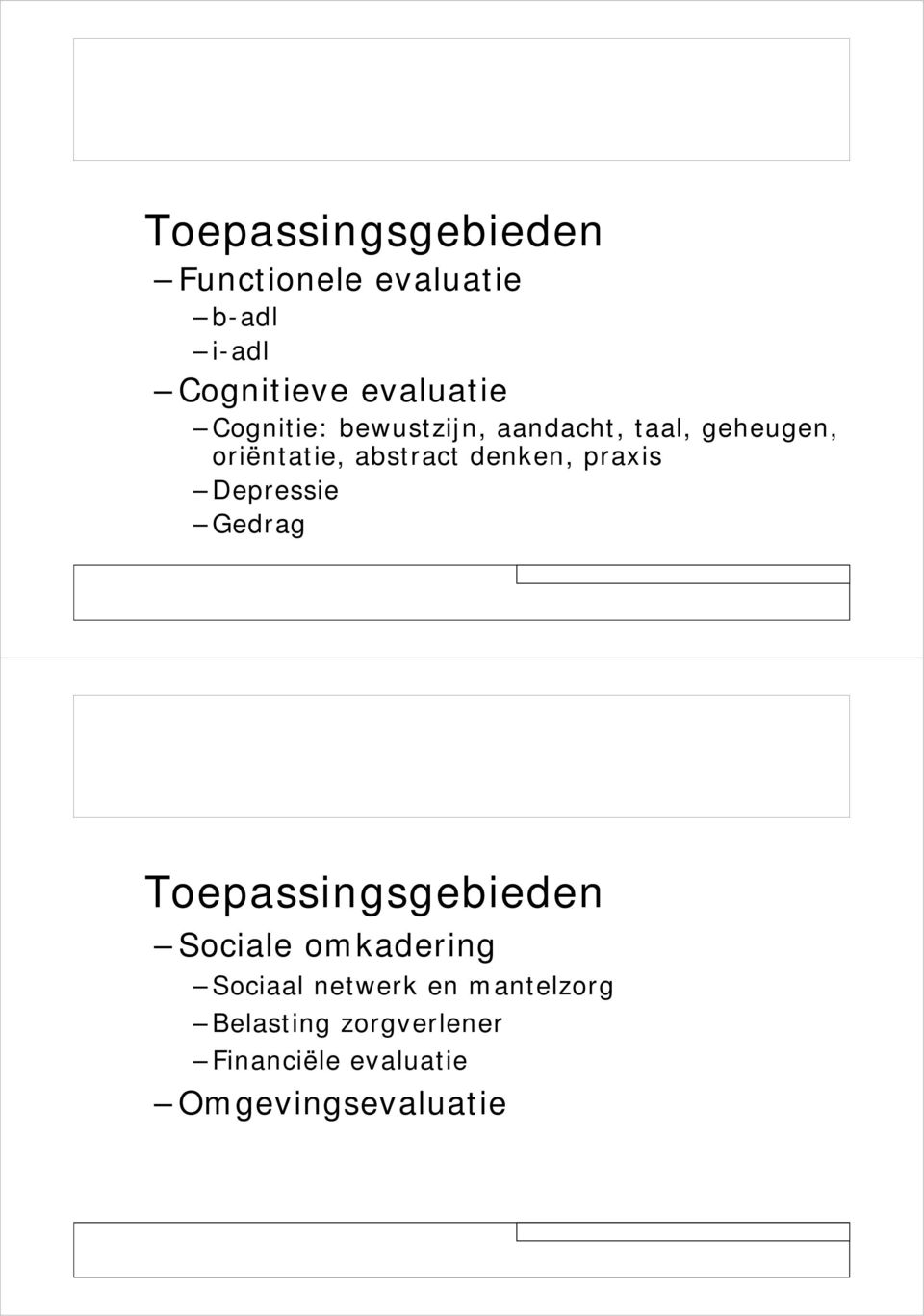 praxis Depressie Gedrag Toepassingsgebieden Sociale omkadering Sociaal