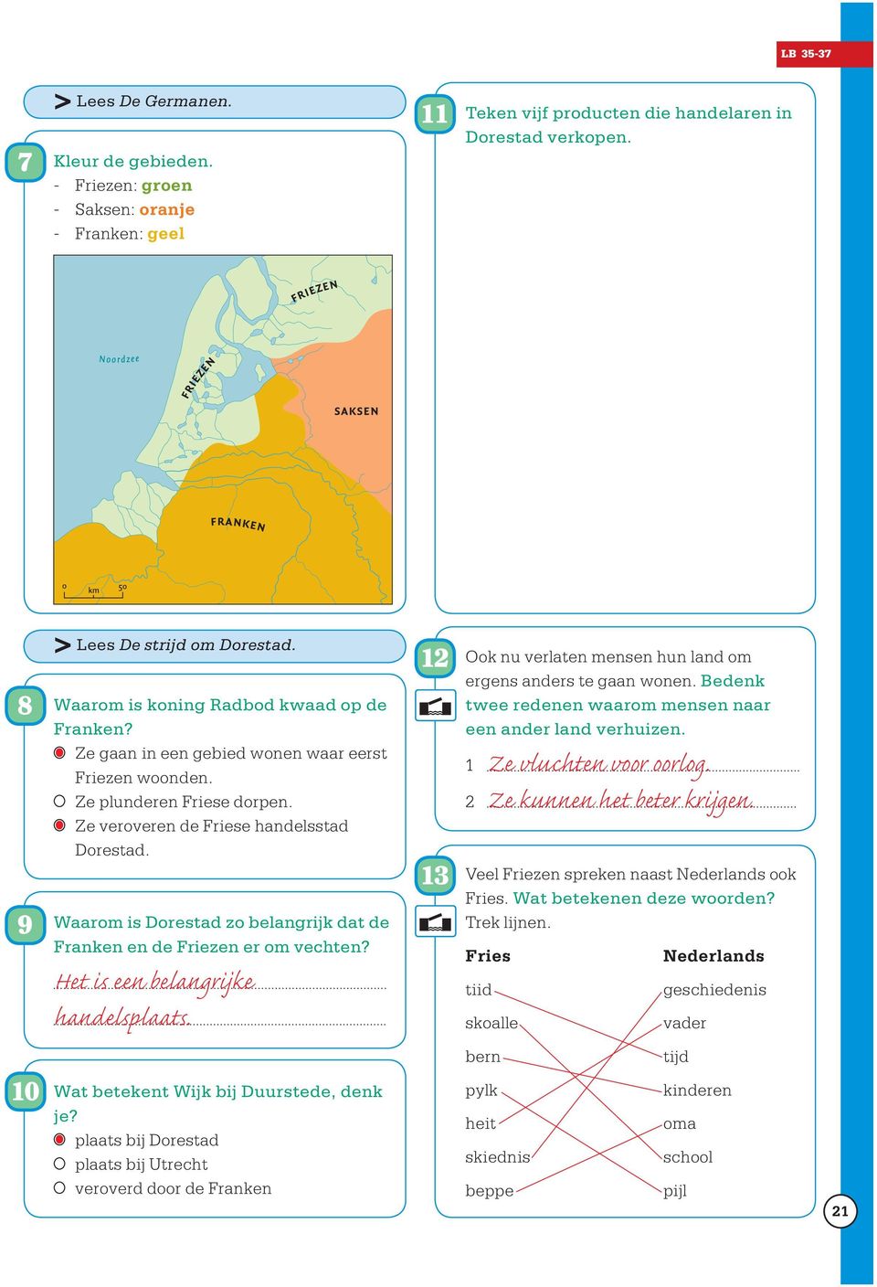 Waarom is Dorestad zo belangrijk dat de Franken en de Friezen er om vechten? Het is een belangrijke handelsplaats. Ook nu verlaten mensen hun land om ergens anders te gaan wonen.