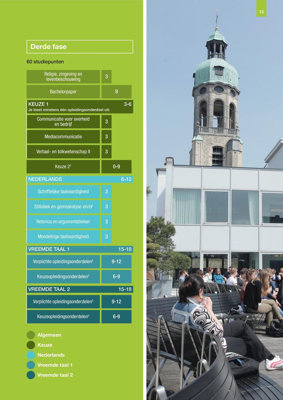 genreanalyse en/of 3 Retorica en argumentatieleer 3 Mondelinge taalvaardigheid 3 VREEMDE TAAL 1 15-18 Verplichte opleidingsonderdelen 2