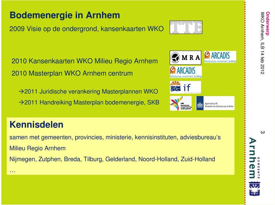 Masterplan bodemenergie, SKB Kennisdelen samen met gemeenten, provincies, ministerie, kennisinstituten,