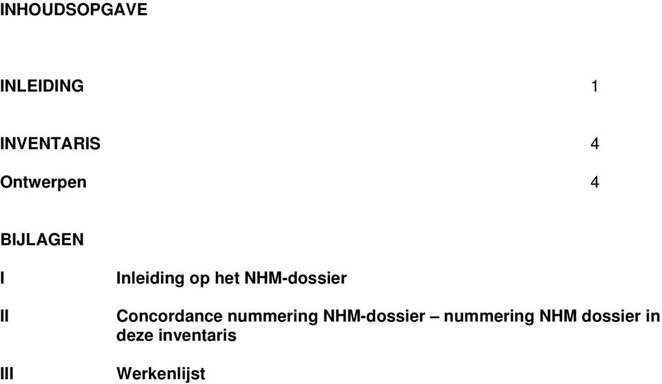 het NHM-dossier Concordance nummering