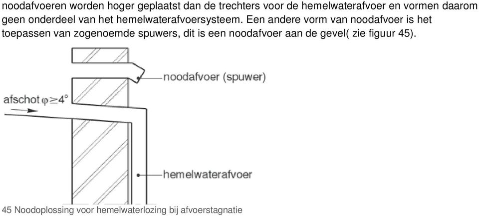 Een andere vorm van noodafvoer is het toepassen van zogenoemde spuwers, dit is