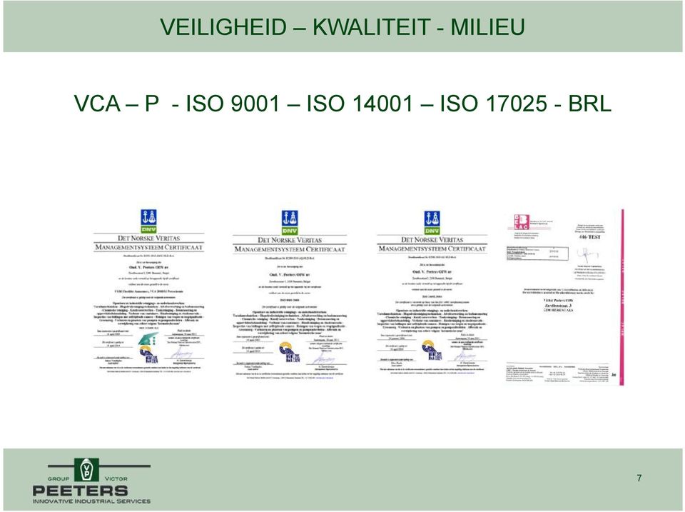 VCA P -ISO 9001