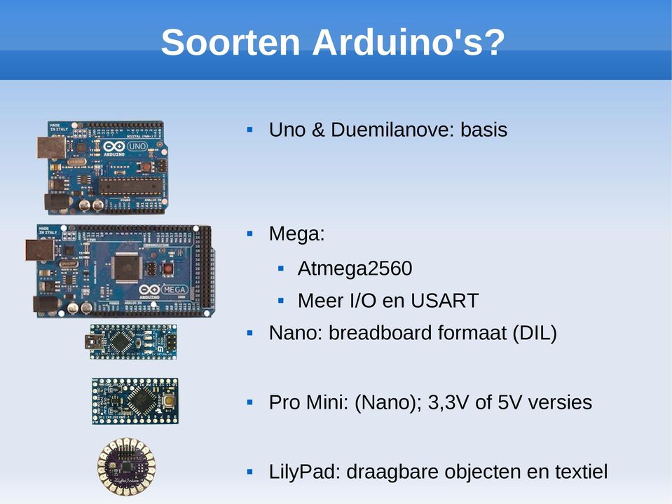 I/O en USART Nano: breadboard formaat (DIL)