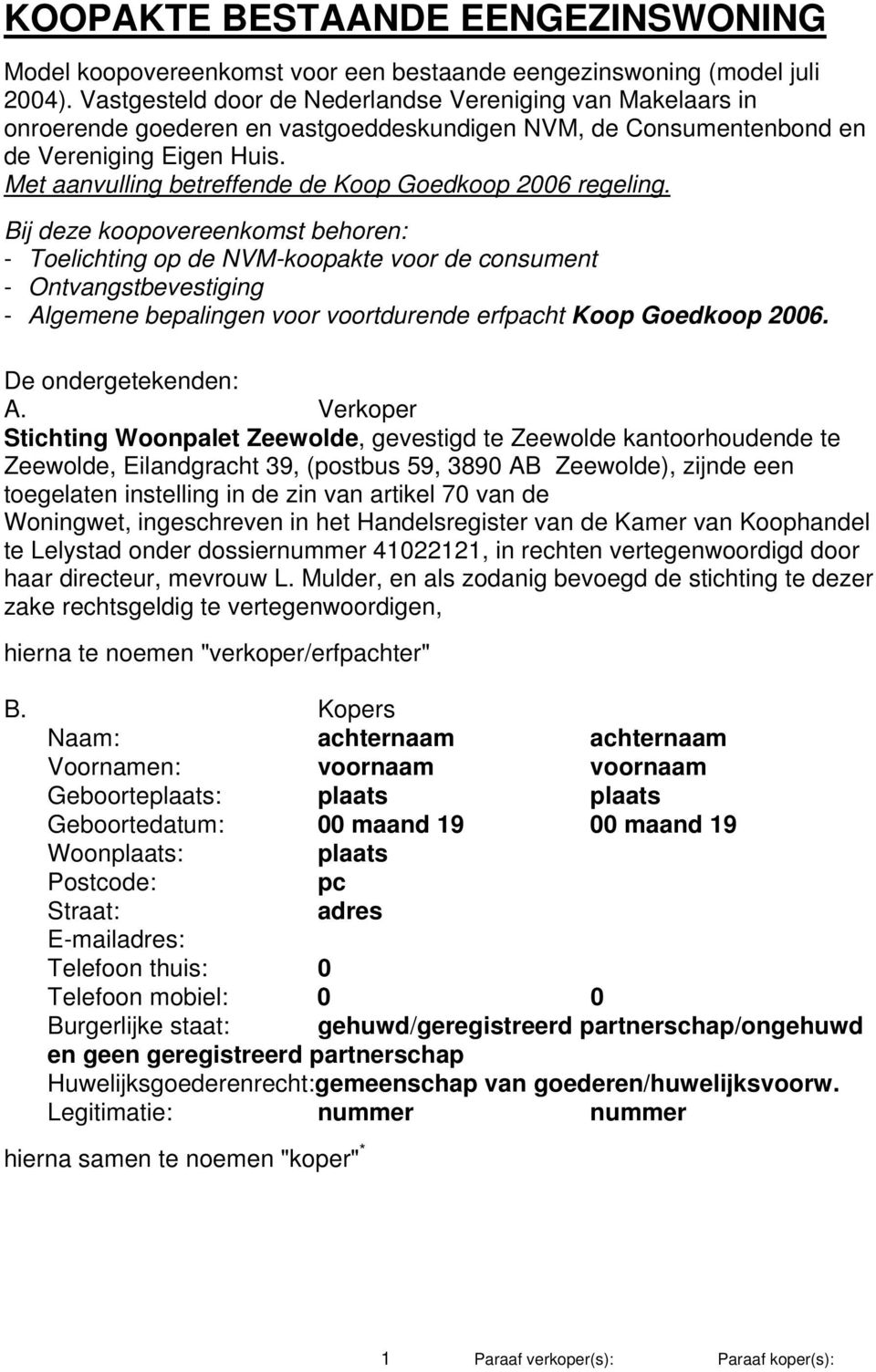 Met aanvulling betreffende de Koop Goedkoop 2006 regeling.