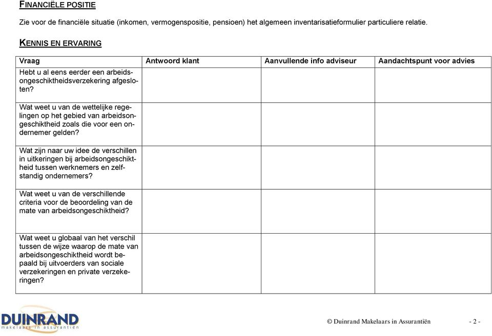 Wat weet u van de wettelijke regelingen op het gebied van arbeidsongeschiktheid zoals die voor een ondernemer gelden?