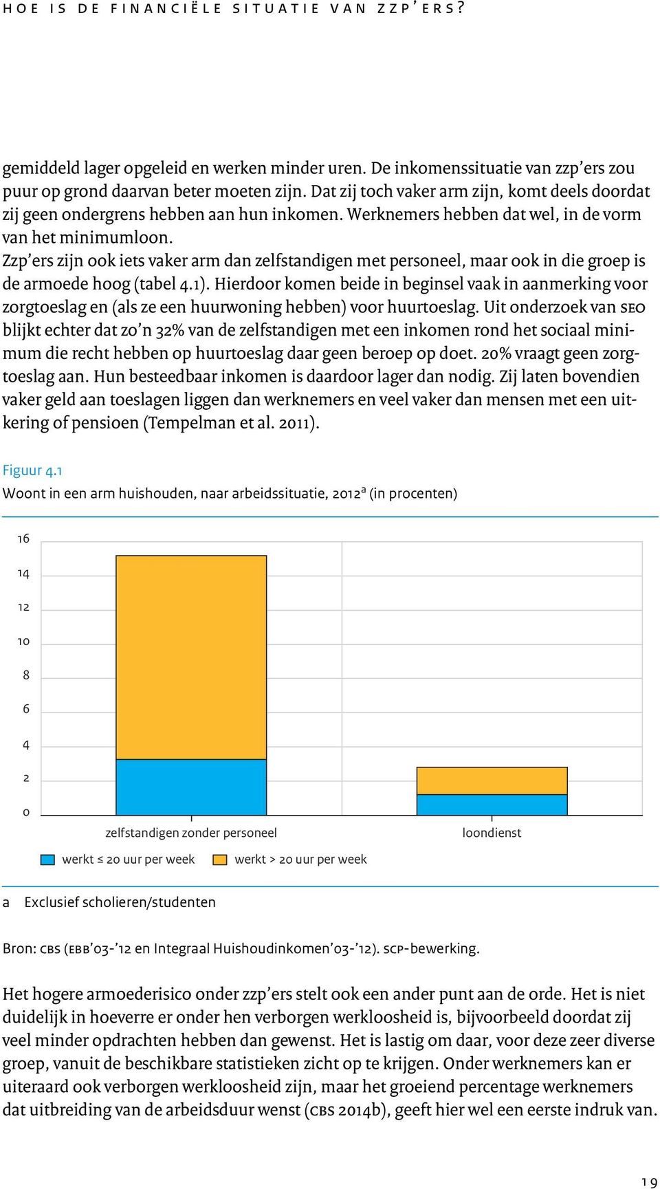 Zzp ers zijn ook iets vaker arm dan zelfstandigen met personeel, maar ook in die groep is de armoede hoog (tabel 4.1).