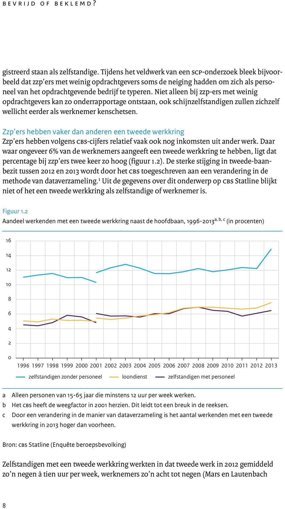 Niet alleen bij zzp-ers met weinig opdrachtgevers kan zo onderrapportage ontstaan, ook schijnzelfstandigen zullen zichzelf wellicht eerder als werknemer kenschetsen.