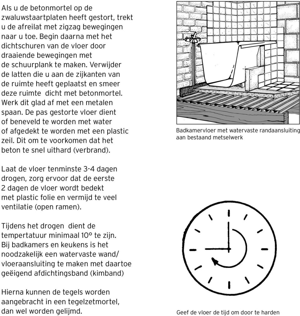 Verwijder de latten die u aan de zijkanten van de ruimte heeft geplaatst en smeer deze ruimte dicht met betonmortel. Werk dit glad af met een metalen spaan.