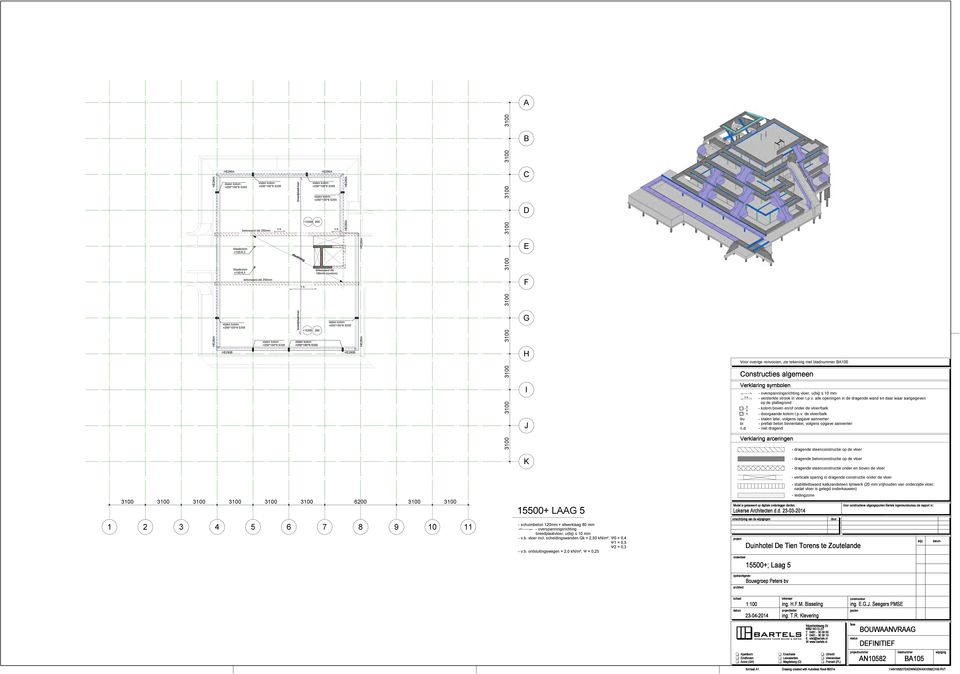 p.v. de vloer/bal Verlaring arceringen - staliteitswand alzandsteen lijmwer (0 mm vrijhouden van onderzijde vloer, nadat vloer is gelegd onderauwen) 00 00+ L Voor constructieve uitgangspunten artels