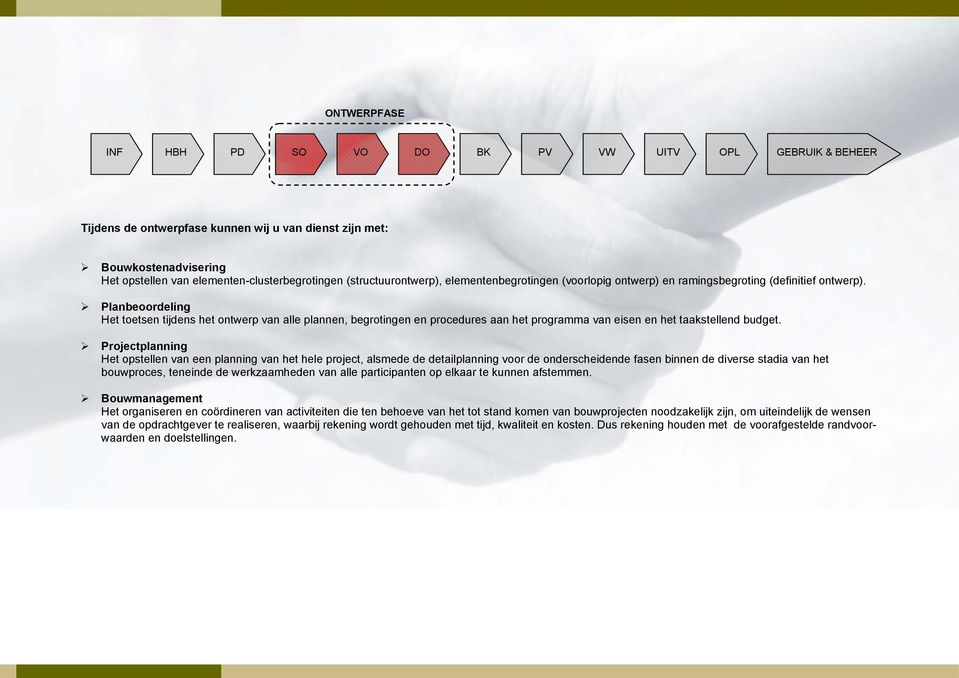 Planbeoordeling Het toetsen tijdens het ontwerp van alle plannen, begrotingen en procedures aan het programma van eisen en het taakstellend budget.