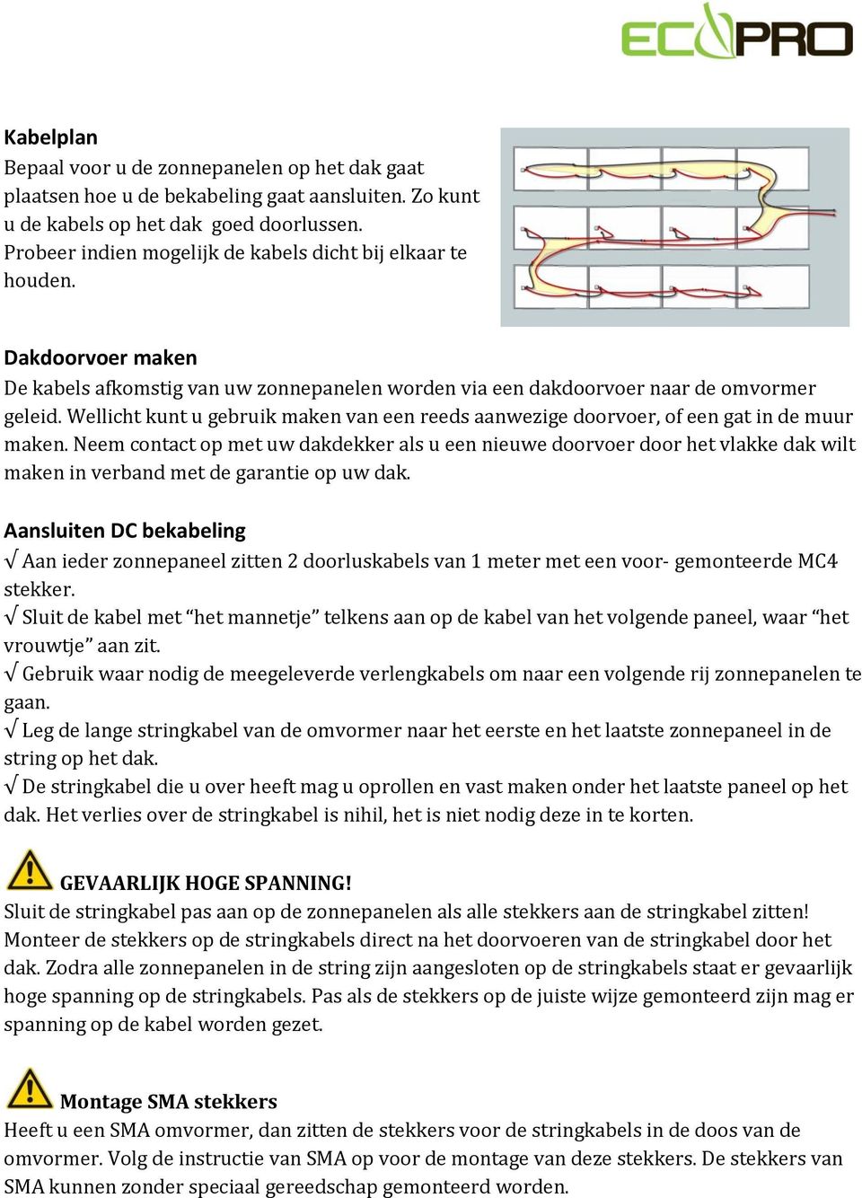 Wellicht kunt u gebruik maken van een reeds aanwezige doorvoer, of een gat in de muur maken.