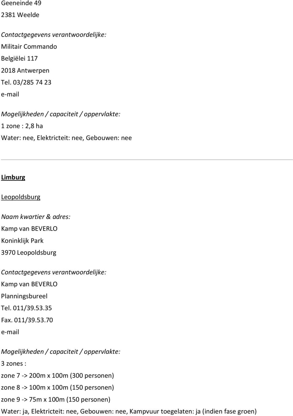 BEVERLO Planningsbureel Tel. 011/39.53.